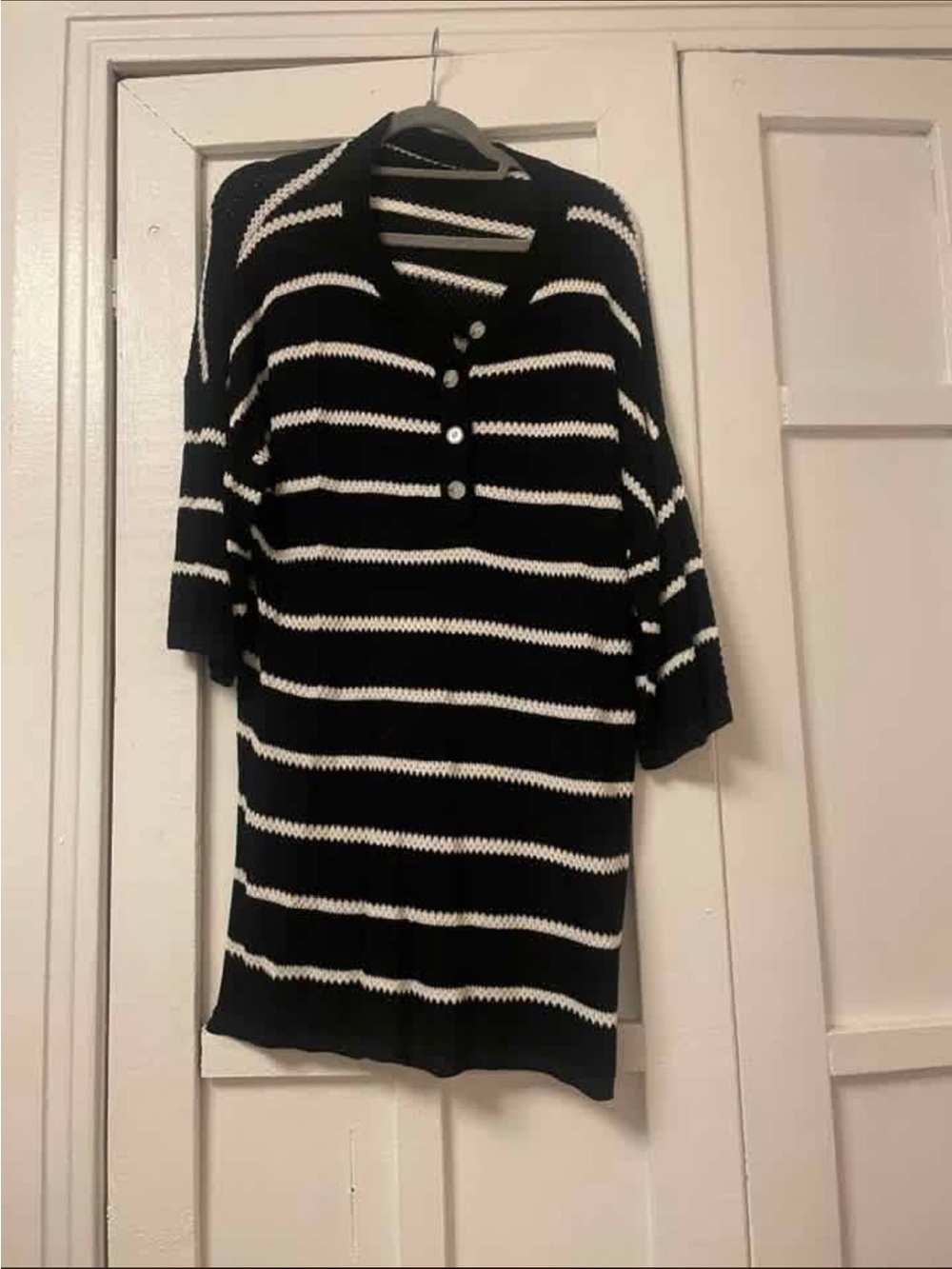 Black & White Striped Knit coverup
